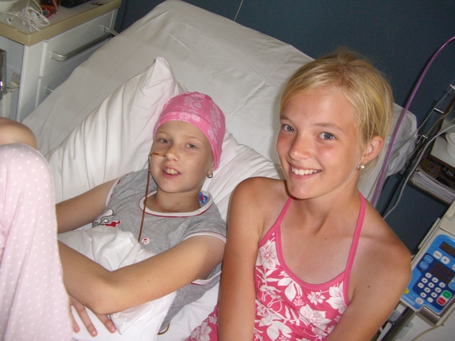 Danielle op bezoek, ook dat is even vergeten dat je ziek bent