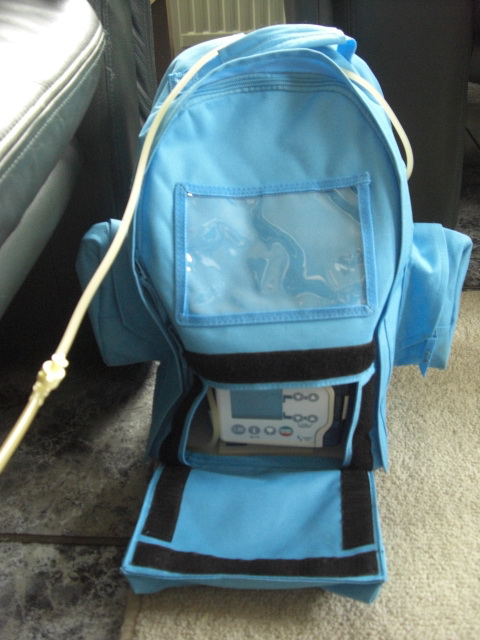 Rugzak met sonde pomp, ideaal zo bleek direkt dit weekend